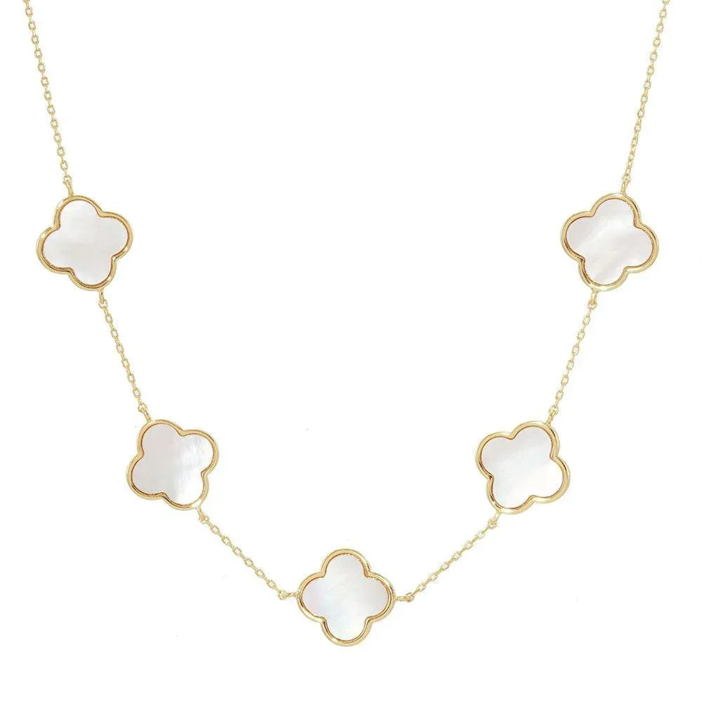 Gold Gold Dipped Quatrefoil Pendant Link Necklace - Jewelry Store by Erik Rayo