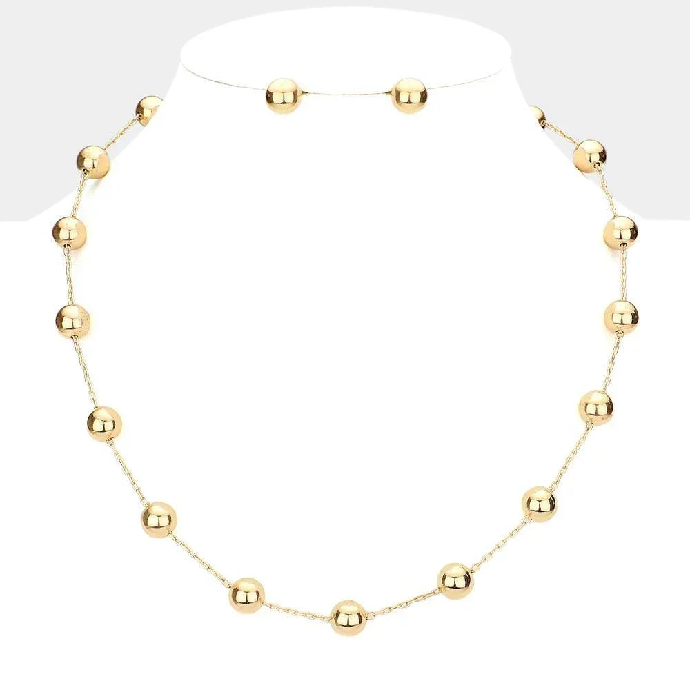 Gold Metal Station Necklace - Jewelry Store by Erik Rayo