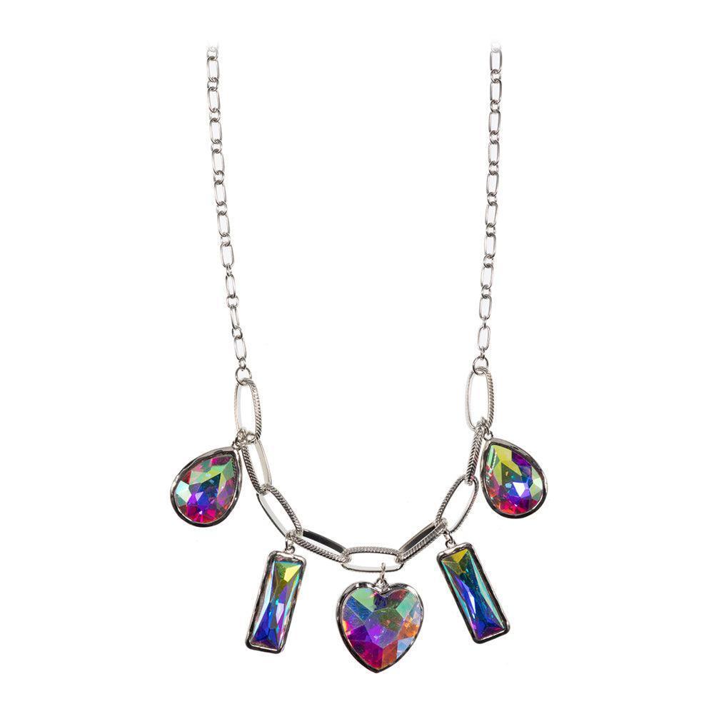 Teardrop Rectangle Heart Stone Station Necklace - Jewelry Store by Erik Rayo