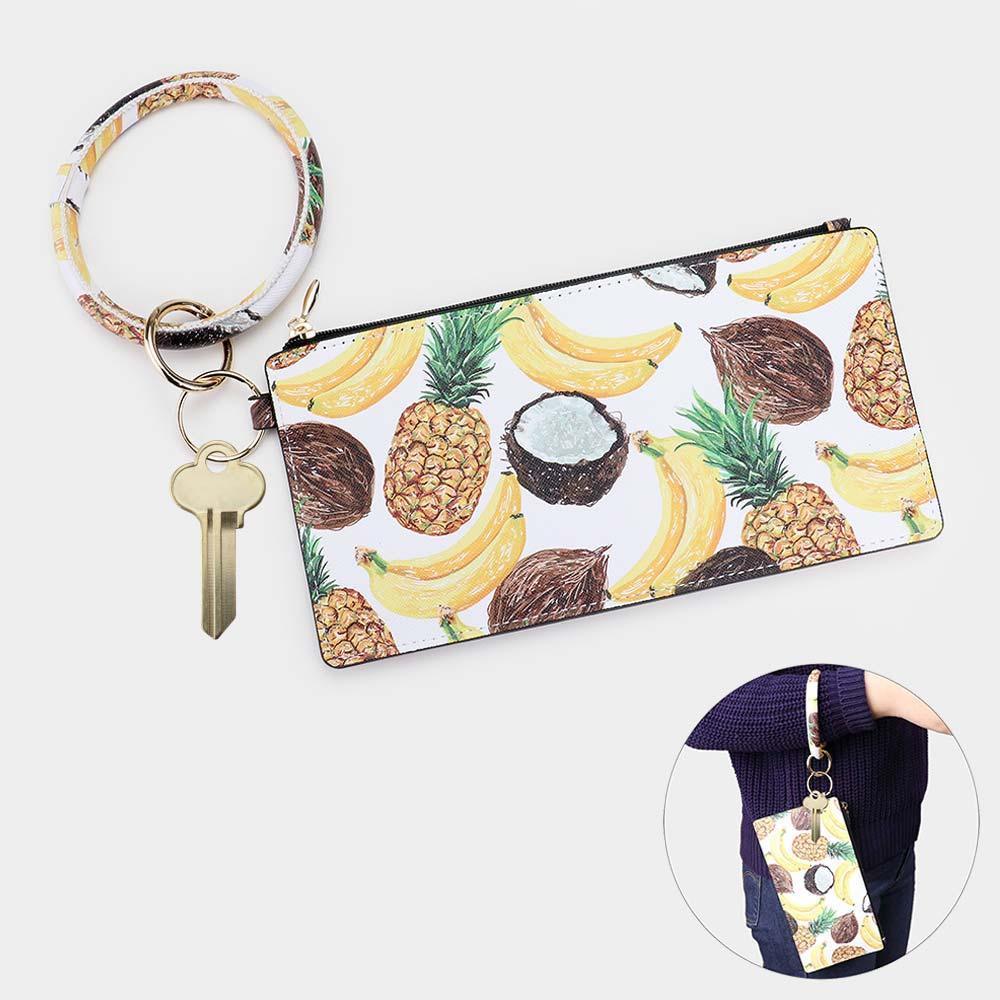 Tropical Fruits Pattern Pouch Bag / Keychain / Bracelet - Jewelry Store by Erik Rayo