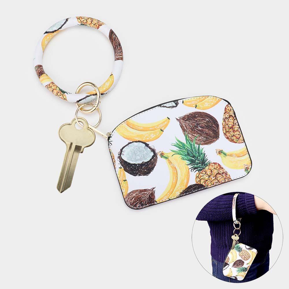 Tropical Fruits Pattern Pouch Bag / Keychain / Bracelet - Jewelry Store by Erik Rayo