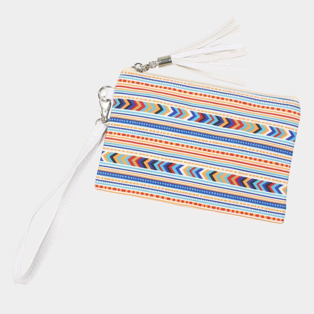 Aztec Patterned Wristlet Pouch Bag - Jewelry Store by Erik Rayo