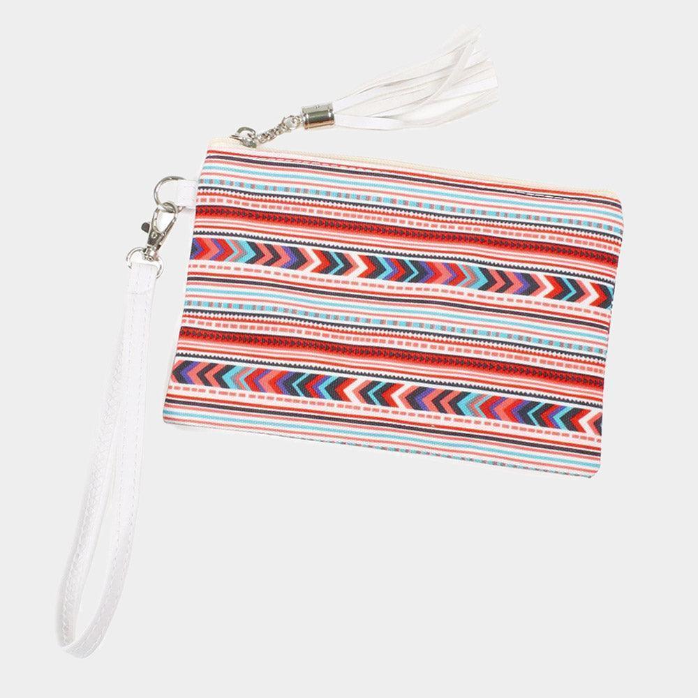 Aztec Patterned Wristlet Pouch Bag - Jewelry Store by Erik Rayo