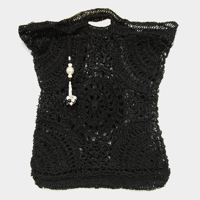 Crochet Pearl Bead Cluster Charm Tote Bags - Jewelry Store by Erik Rayo