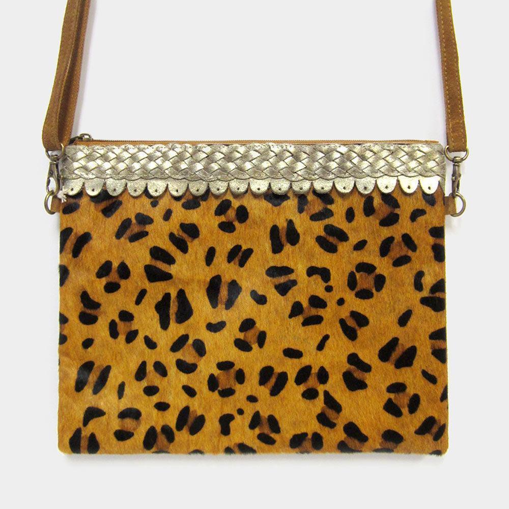 Leopard Patterned Genuine Leather Crossbody Bag - Jewelry Store by Erik Rayo
