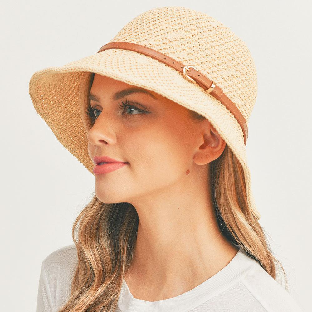 Faux Leather Band Sun Hat - Jewelry Store by Erik Rayo