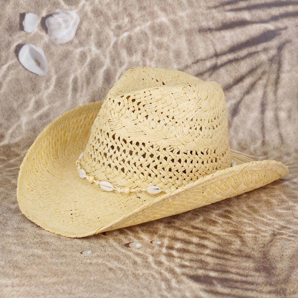 Bead Shells Band Cowboy Cowgirl Handmade Hat - Jewelry Store by Erik Rayo