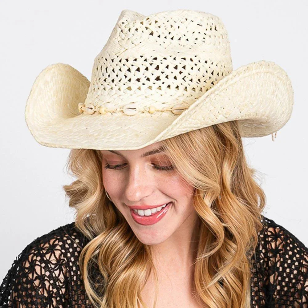 Bead Shells Band Cowboy Cowgirl Handmade Hat - Jewelry Store by Erik Rayo