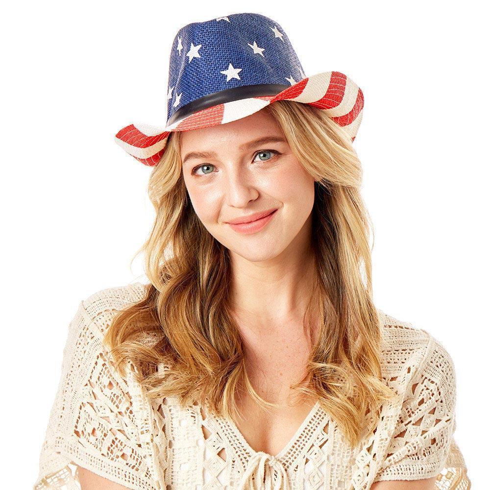 American flag faux leather belt fedora hat - Jewelry Store by Erik Rayo
