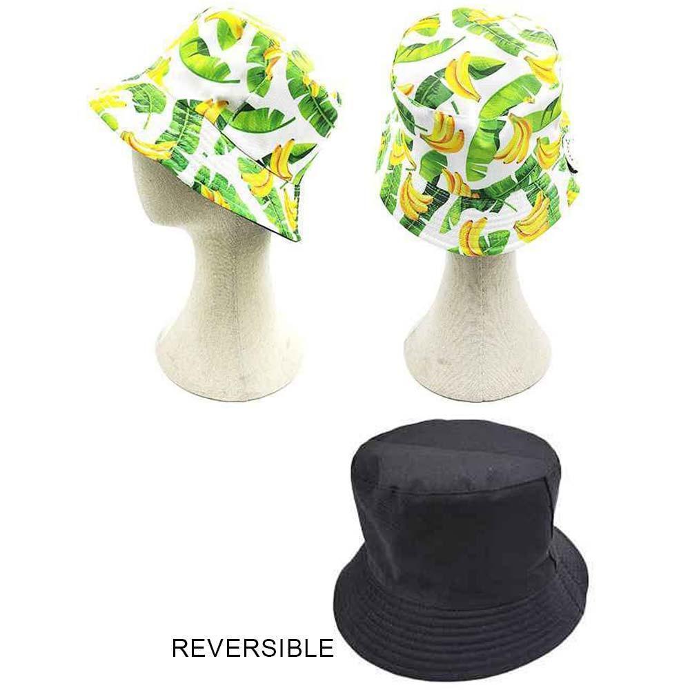 Banana Leaf Patterned Reversible Bucket Hat - Jewelry Store by Erik Rayo