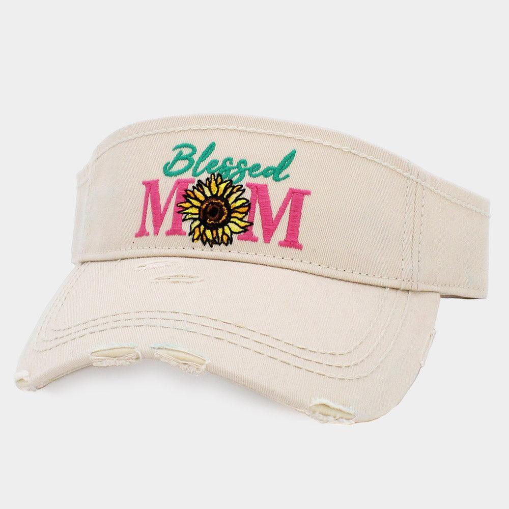 Blessed Mom Sunflower Vintage Visor Hat - Jewelry Store by Erik Rayo