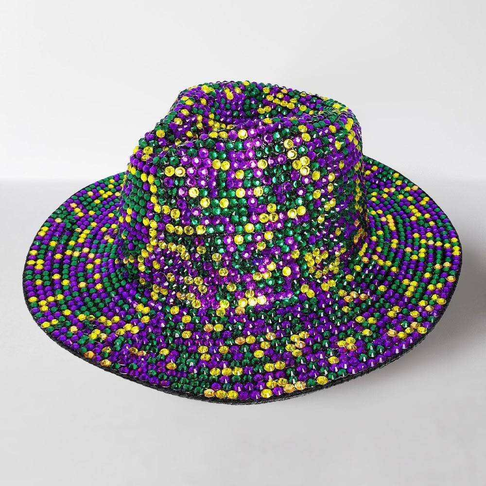 Bling Studded Mardi Gras Fedora Hat - Jewelry Store by Erik Rayo