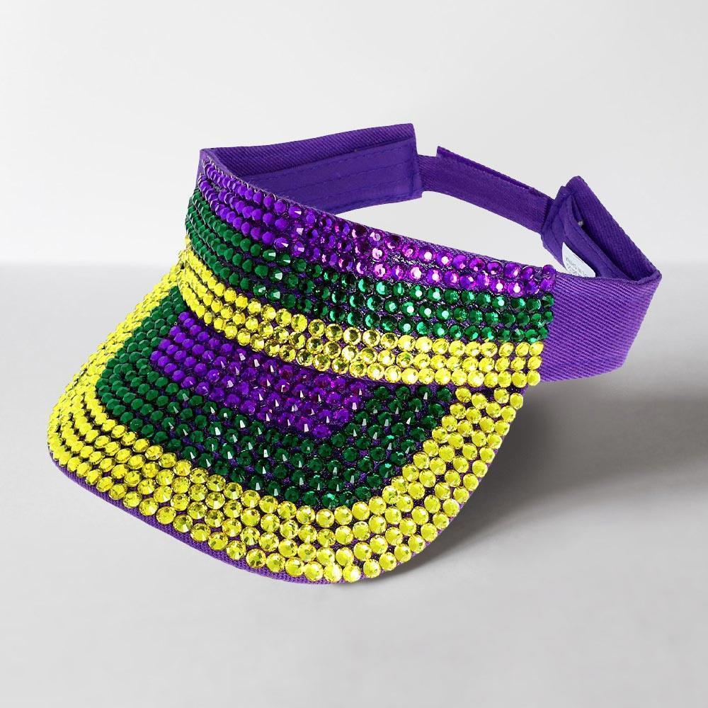 Bling Studded Mardi Gras Visor Hat - Jewelry Store by Erik Rayo