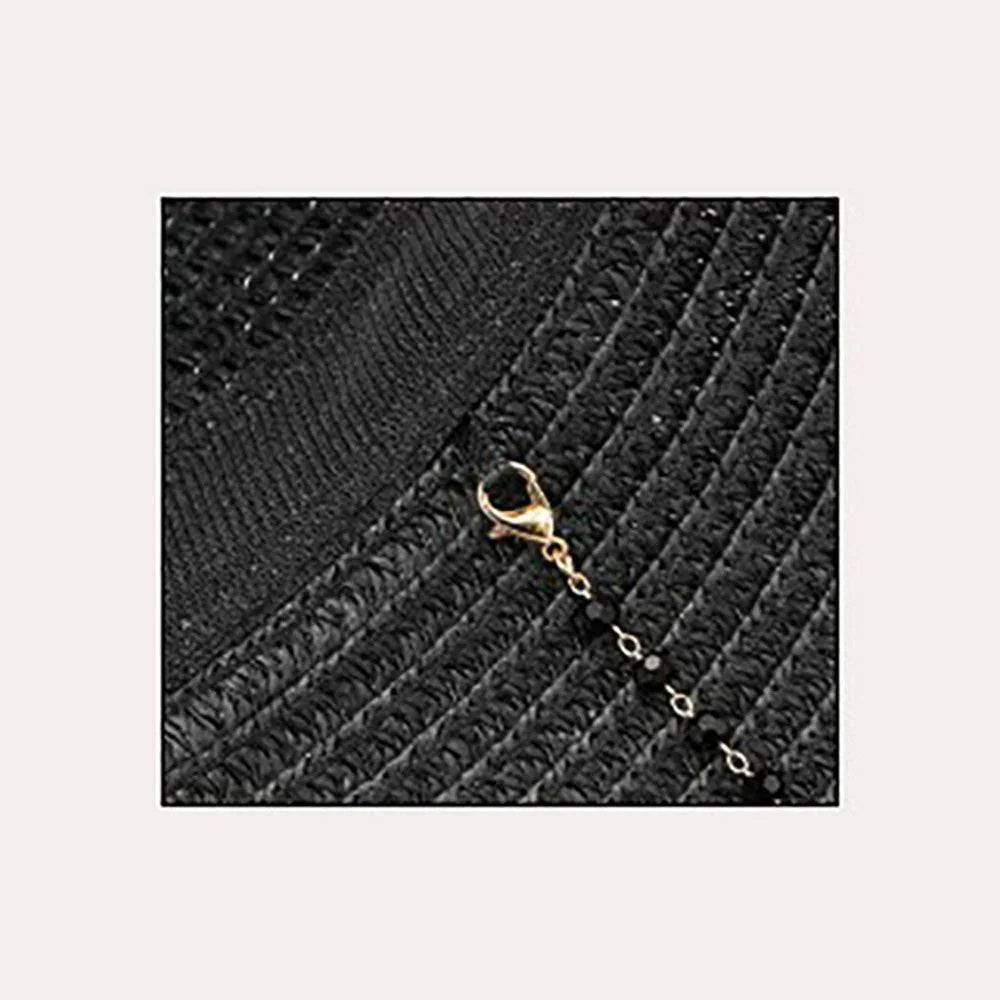 Beaded Chin Tie Straw Sun Hat - Jewelry Store by Erik Rayo