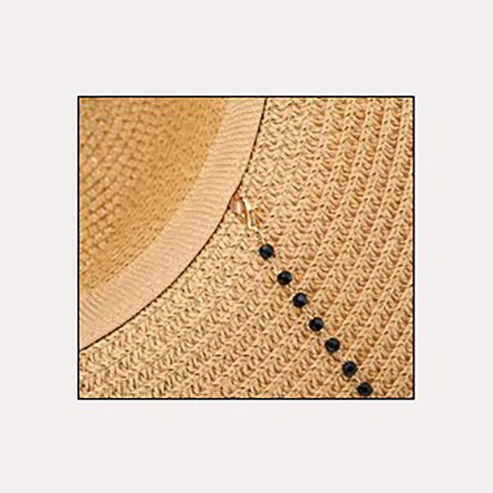 Beaded Chin Tie Straw Sun Hat - Jewelry Store by Erik Rayo