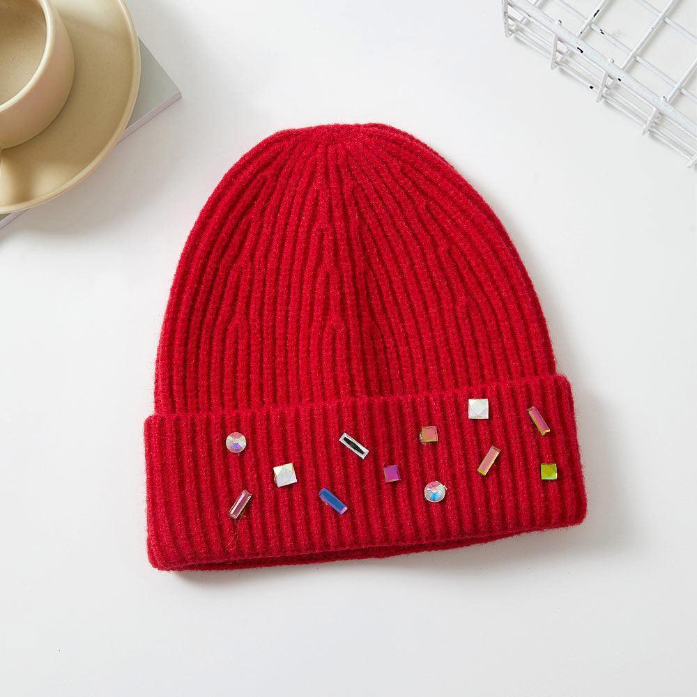 Bling Stone Embellished Knit Beanie Hat - Jewelry Store by Erik Rayo