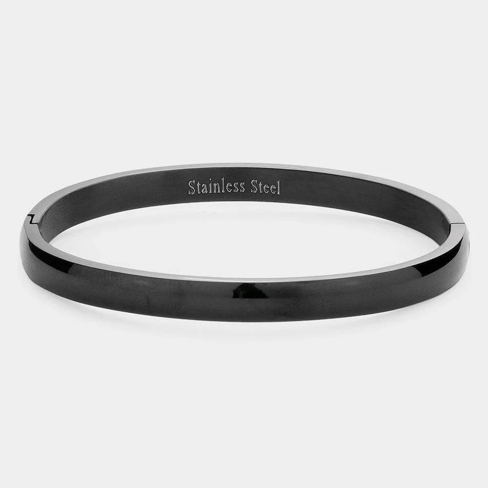 Black Stainless Steel Bangle Bracelet - Jewelry Store by Erik Rayo