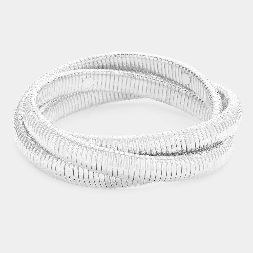 Triple Layered Metal Bangle Bracelet - Jewelry Store by Erik Rayo