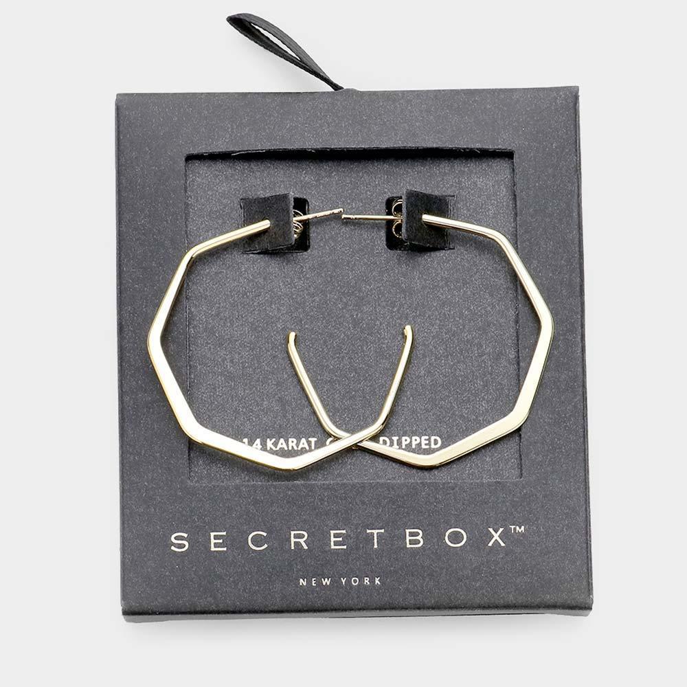 14K Gold Dipped Metal Angled Hoop Earrings - Jewelry Store by Erik Rayo