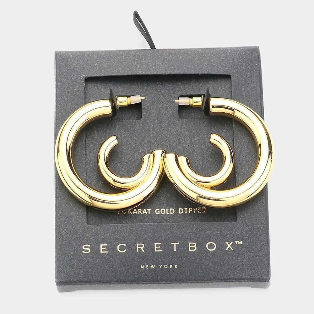 14K Gold Dipped Abstract Metal Hoop Earrings - Jewelry Store by Erik Rayo