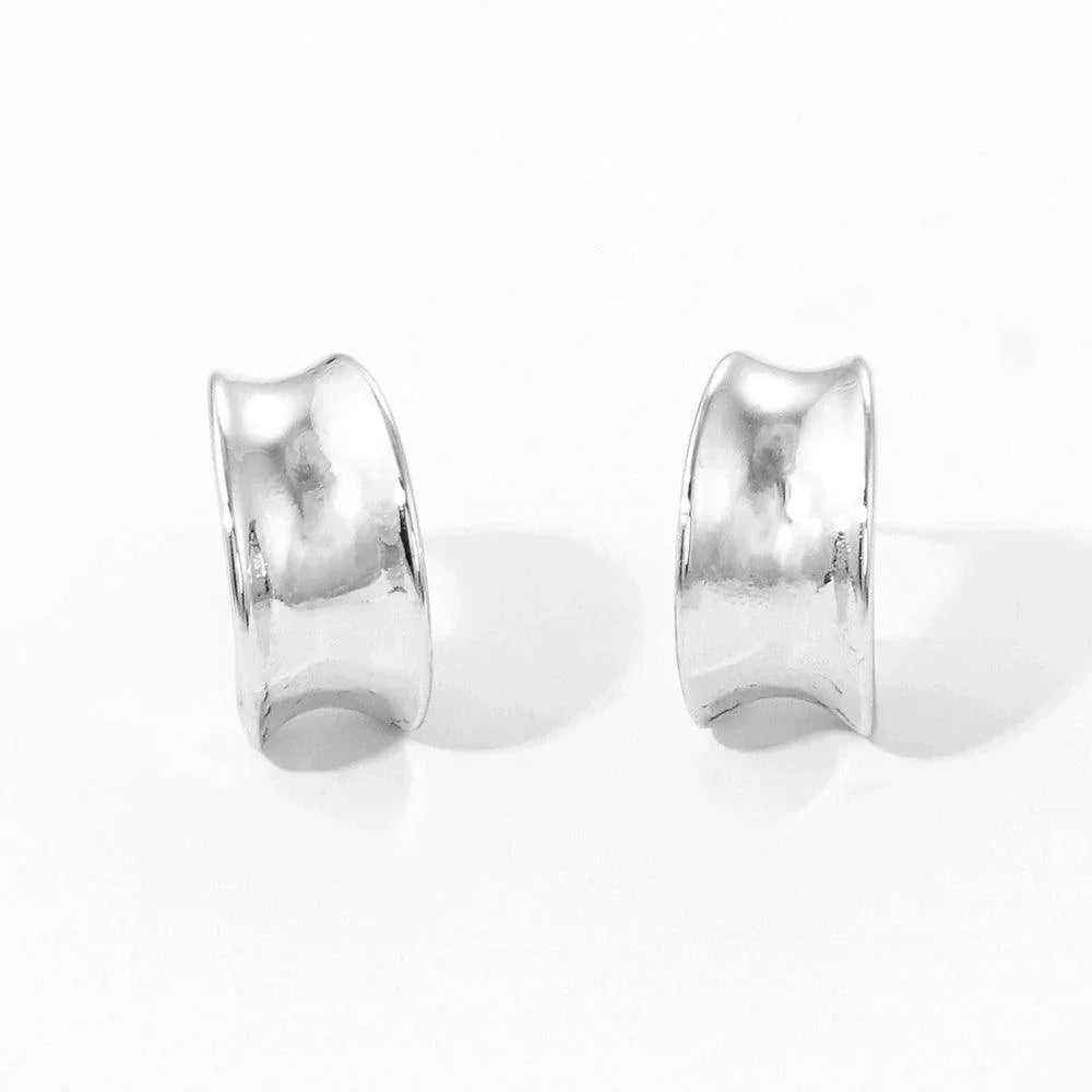 Gold White Gold Dipped Swirl Metal Hoop Earrings - Jewelry Store by Erik Rayo