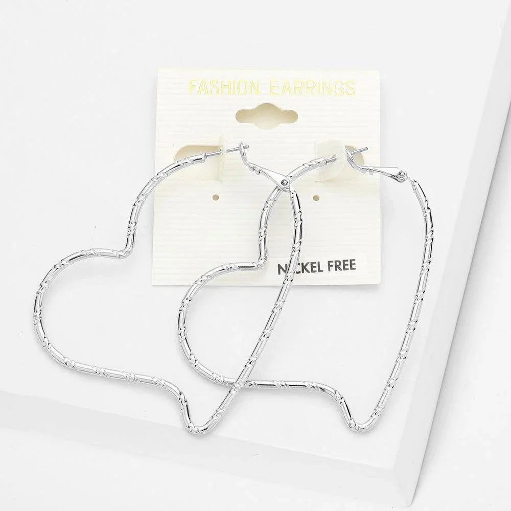 Metal Heart Hoop Earrings - Jewelry Store by Erik Rayo