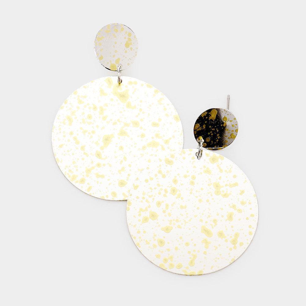 Splash Double Metal Round Link Dangle Earrings - Jewelry Store by Erik Rayo