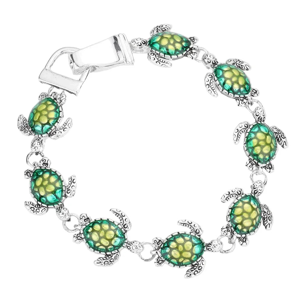 Silver Turtle Link Magnetic Bracelet - Jewelry Store by Erik Rayo