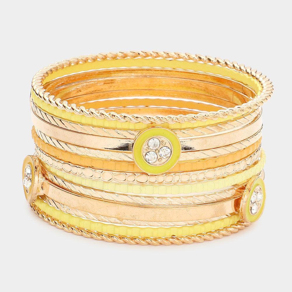 Yellow 13PCS - Multi Layered Bracelets - Jewelry Store by Erik Rayo