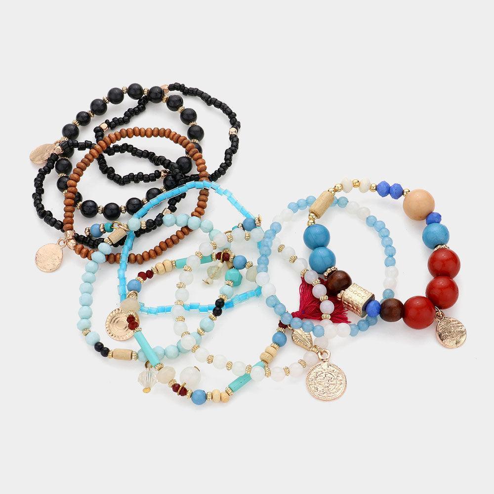 10PCS - Strand Bead Tassel Layered Bracelet - Jewelry Store by Erik Rayo