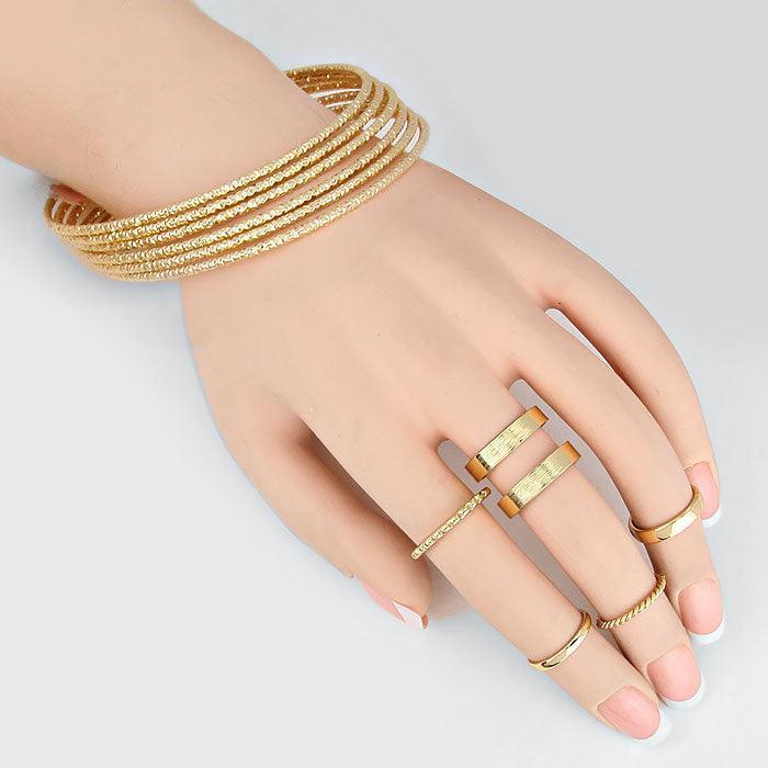 Gold MultiLayered Bracelet With Rings - Jewelry Store by Erik Rayo
