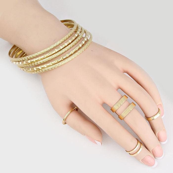 Gold MultiLayered Bracelet With Rings - Jewelry Store by Erik Rayo
