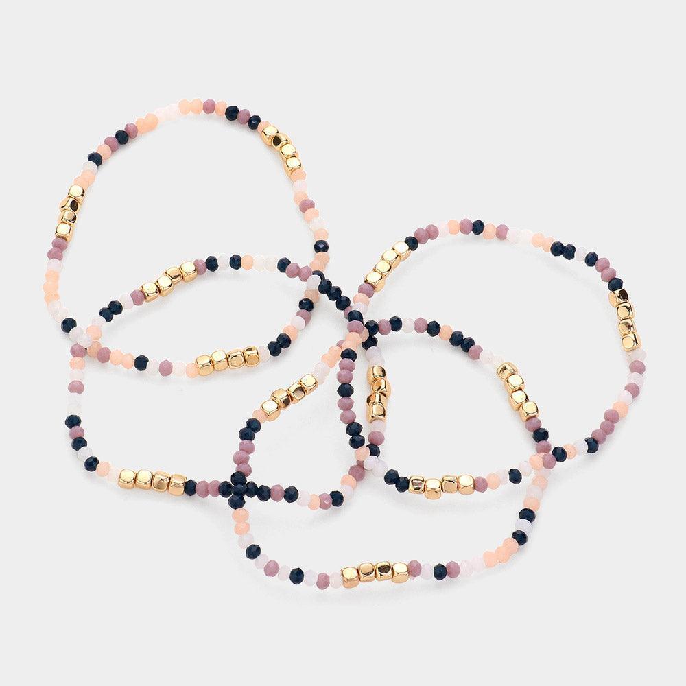 4PCS - Faceted Beaded Multi Layered Bracelets - Jewelry Store by Erik Rayo