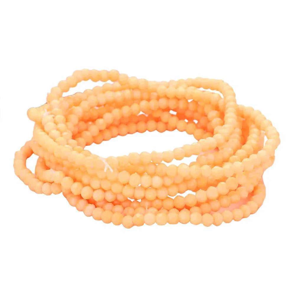 Ivory 10PCS - Faceted Beaded Multi Layered Stretch Bracelets - Jewelry Store by Erik Rayo
