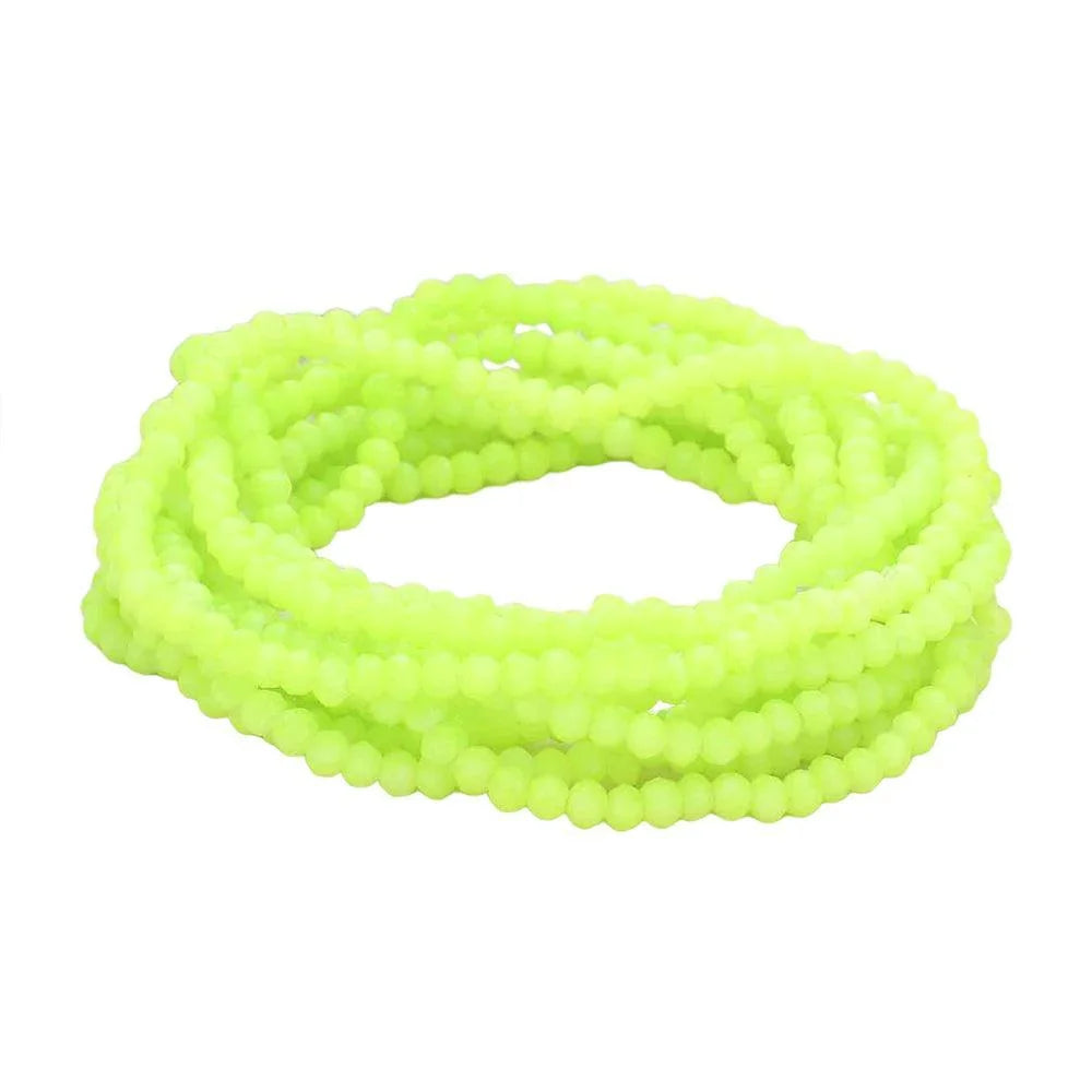 Green 10PCS - Faceted Beaded Multi Layered Stretch Bracelets - Jewelry Store by Erik Rayo