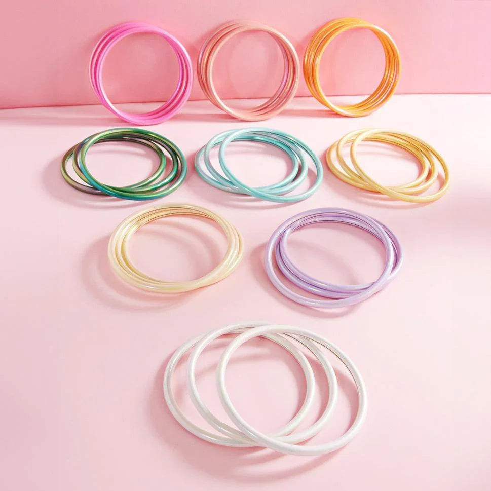 Pink 3PCS - Metallic Multi Layered Bangle Bracelets - Jewelry Store by Erik Rayo