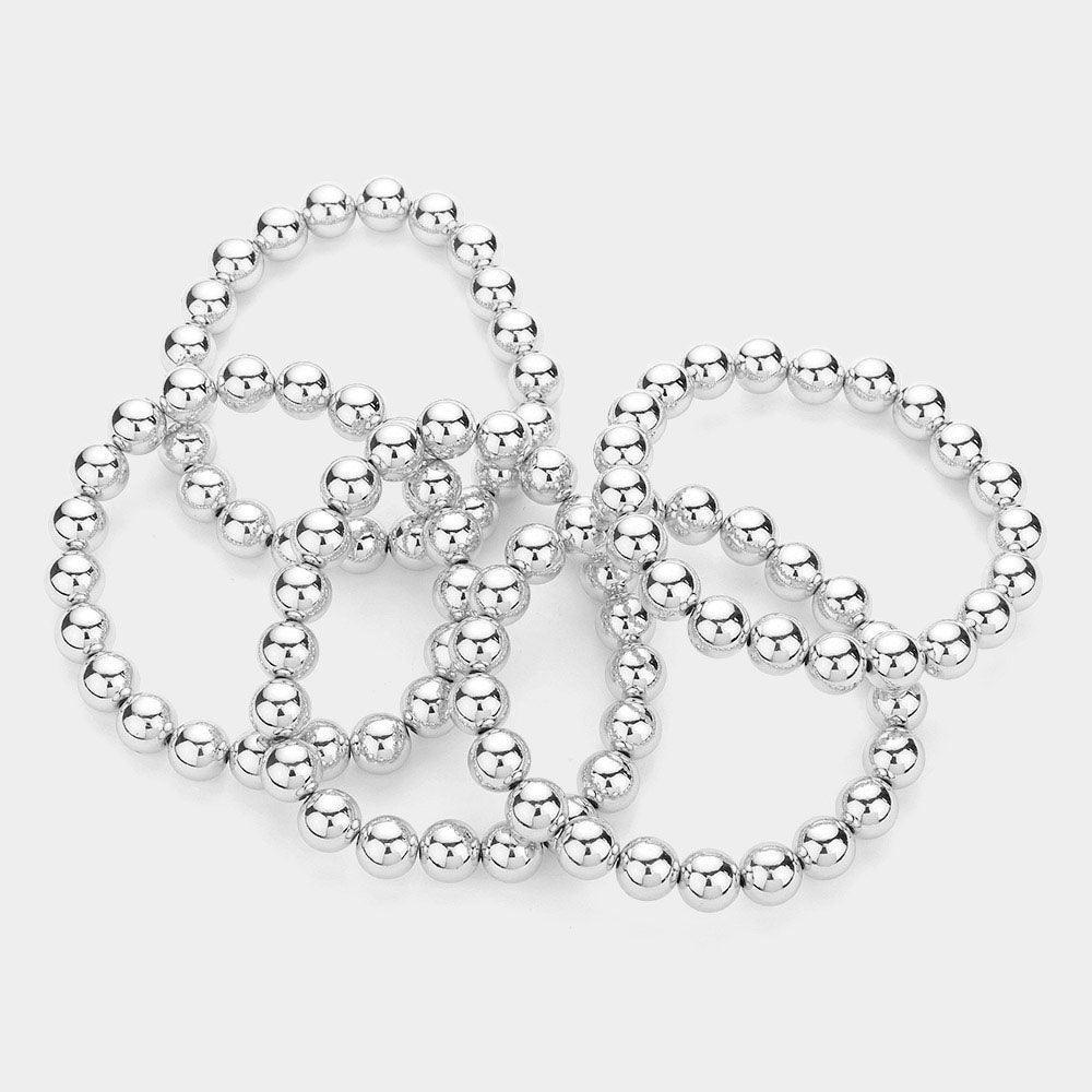 5PCS - Metal Ball Stretch Multi Layered Bracelets - Jewelry Store by Erik Rayo