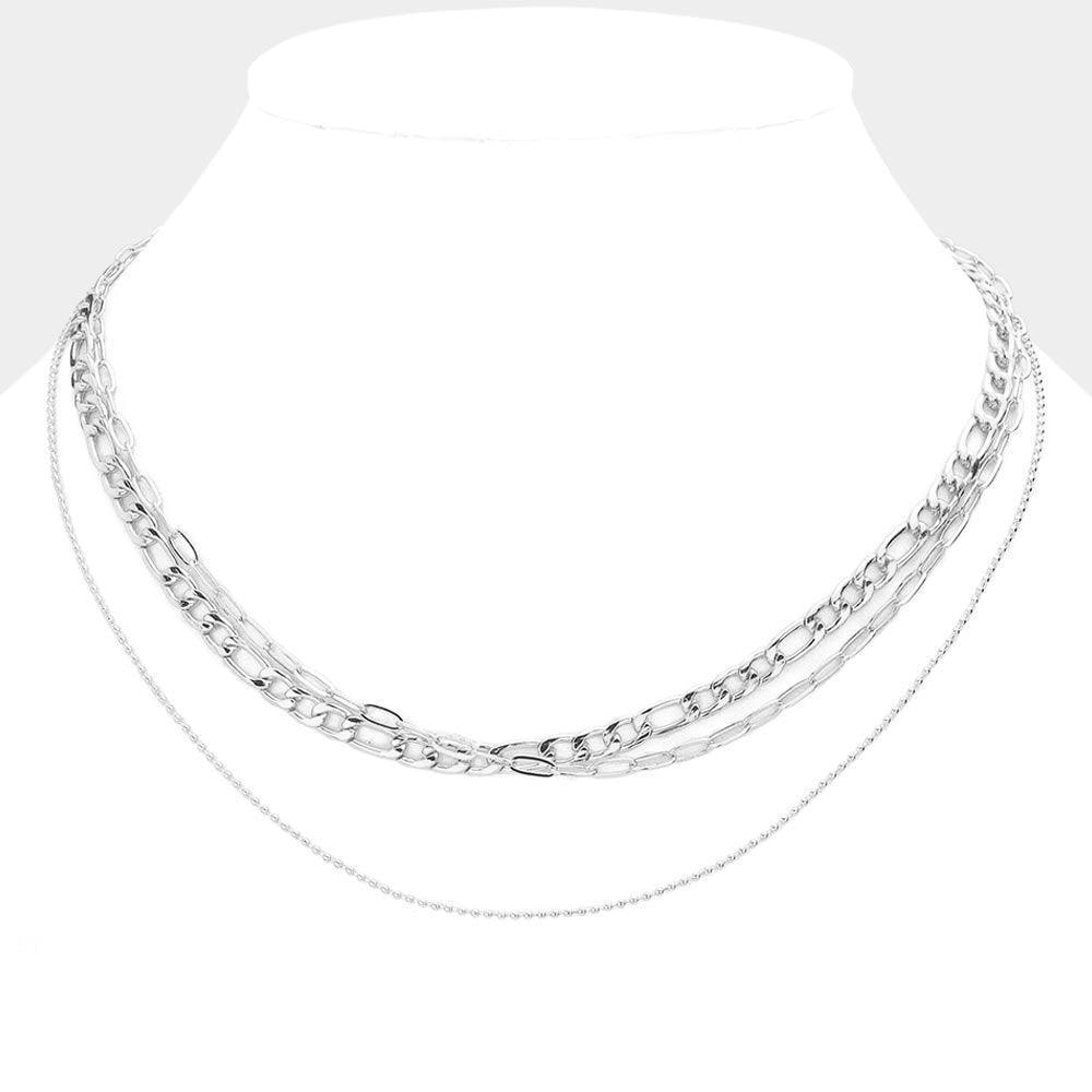 Triple Layered Metal Chain Necklace - Jewelry Store by Erik Rayo