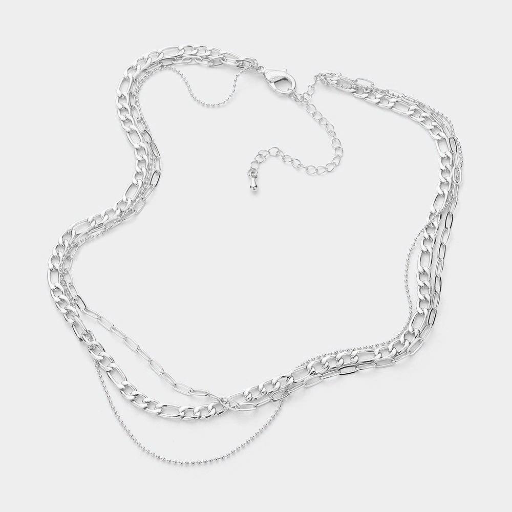 Triple Layered Metal Chain Necklace - Jewelry Store by Erik Rayo