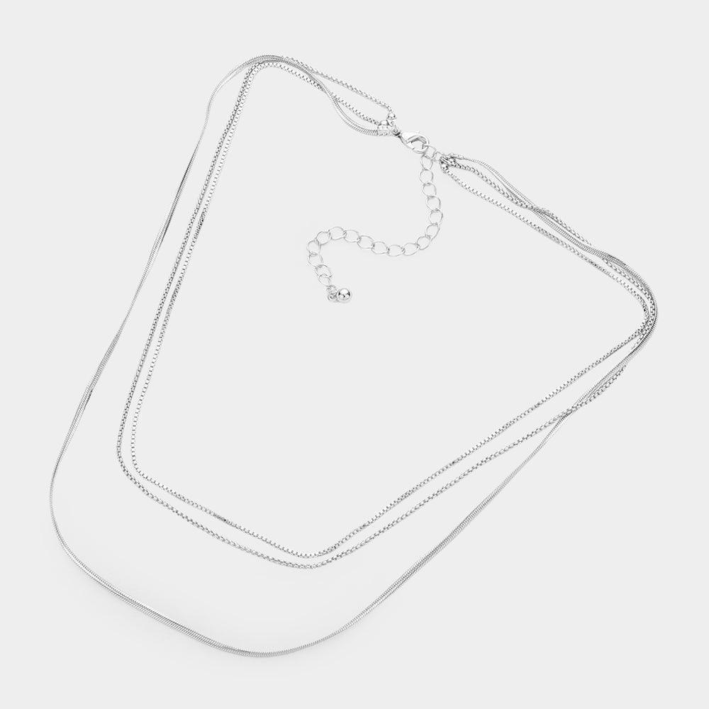 Triple Layered Metal Chain Bib Necklace - Jewelry Store by Erik Rayo