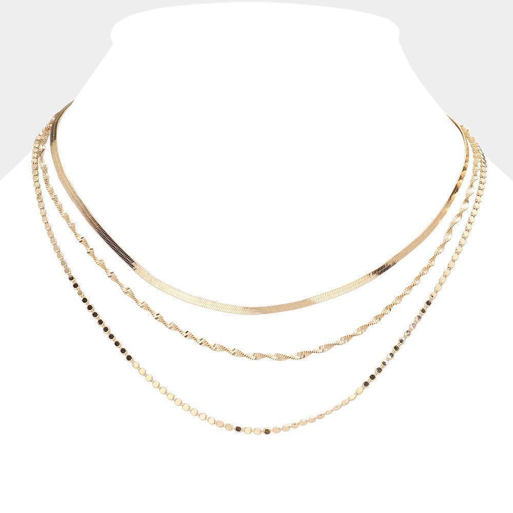 Gold Metal Layered Necklace - Jewelry Store by Erik Rayo