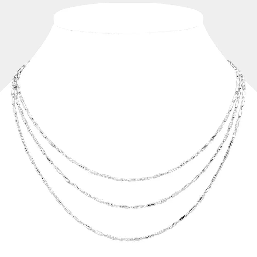 Triple Layered Brass Chain Necklace - Jewelry Store by Erik Rayo
