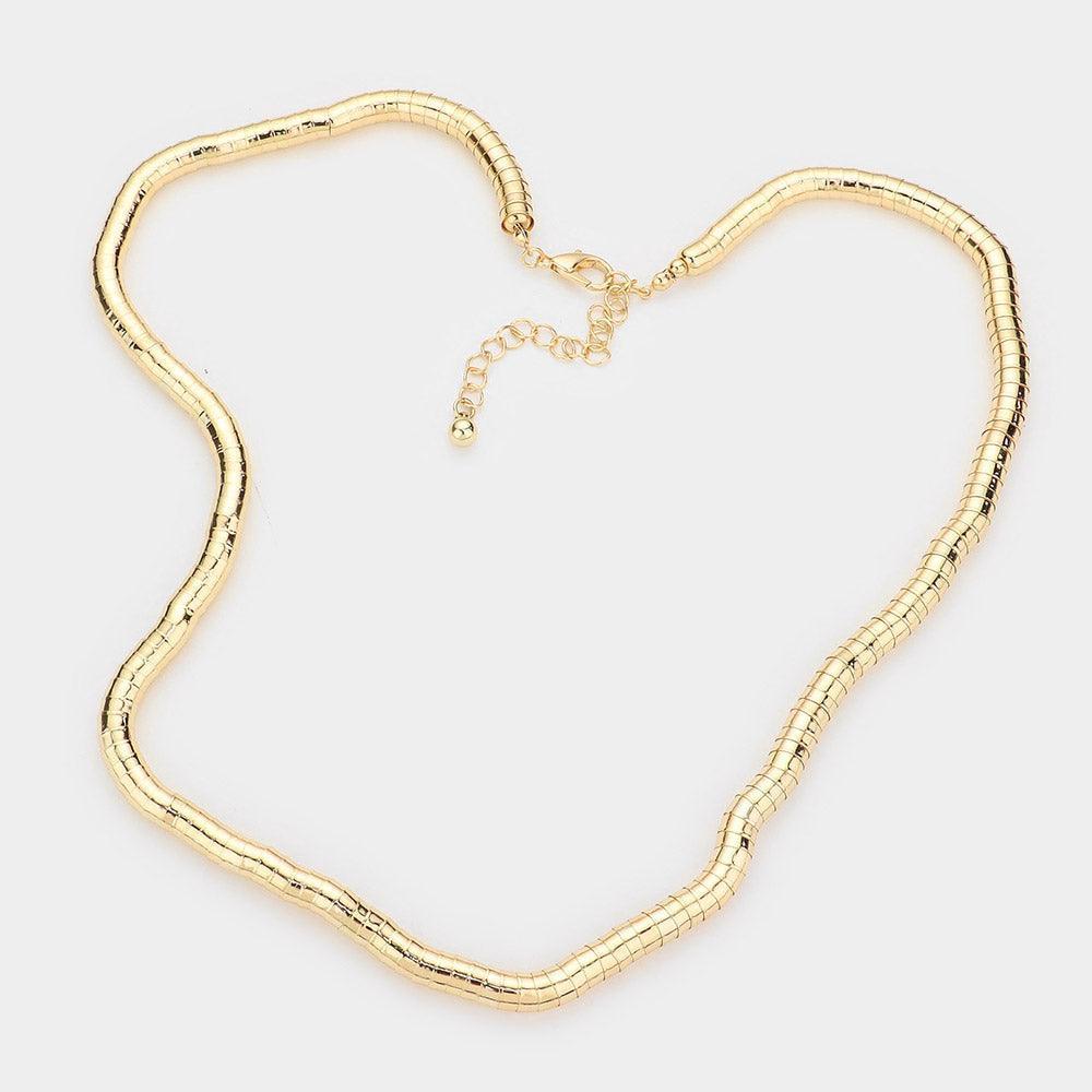 Gold Gooseneck Metal Necklace - Jewelry Store by Erik Rayo