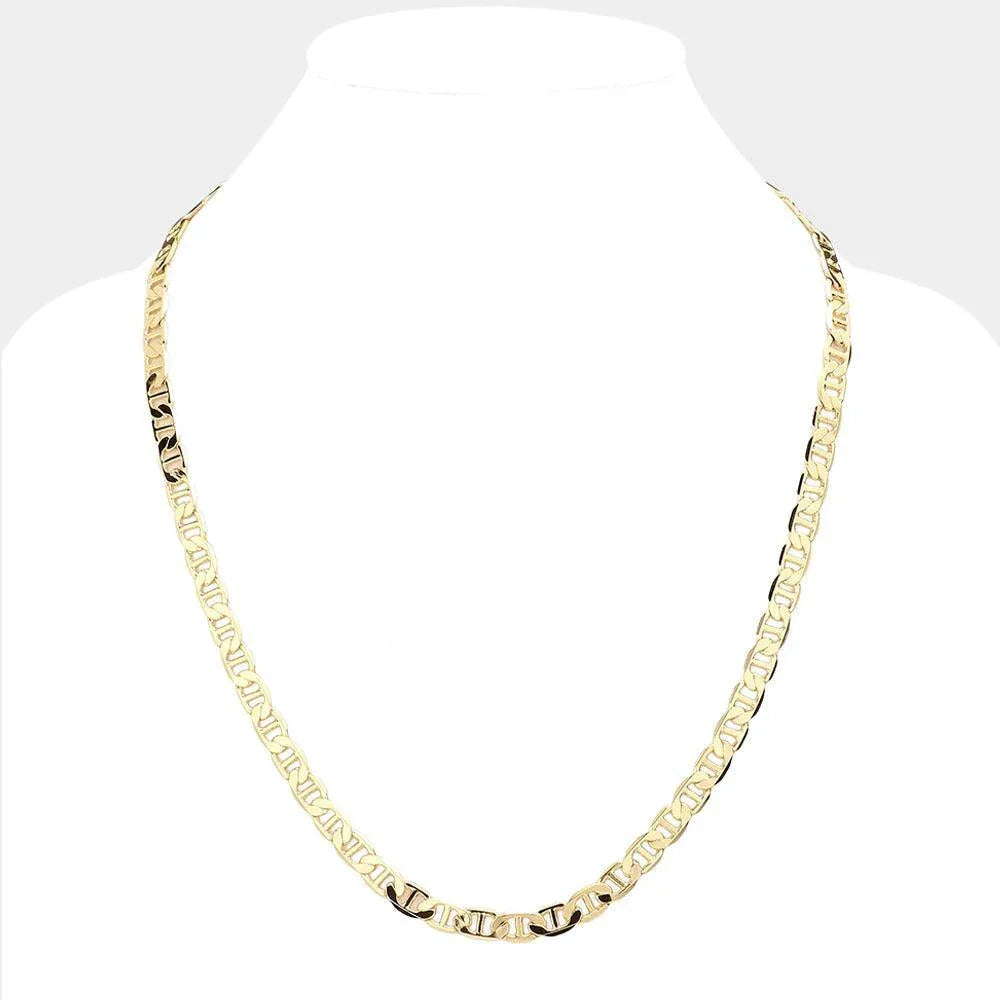 Gold Gold Plated 24 Inch 7mm Mariner Metal Chain Necklace - Jewelry Store by Erik Rayo
