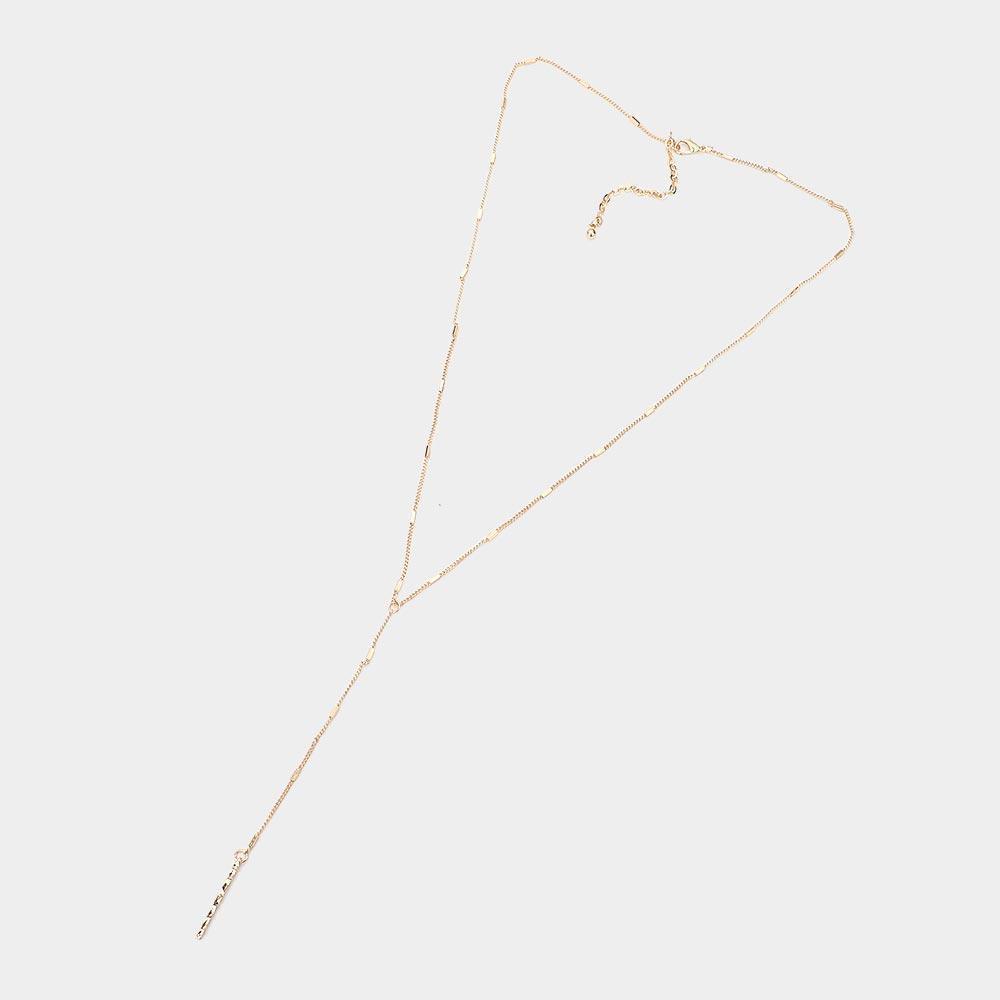 Gold Metal Bar Drop Down Metal Necklace - Jewelry Store by Erik Rayo