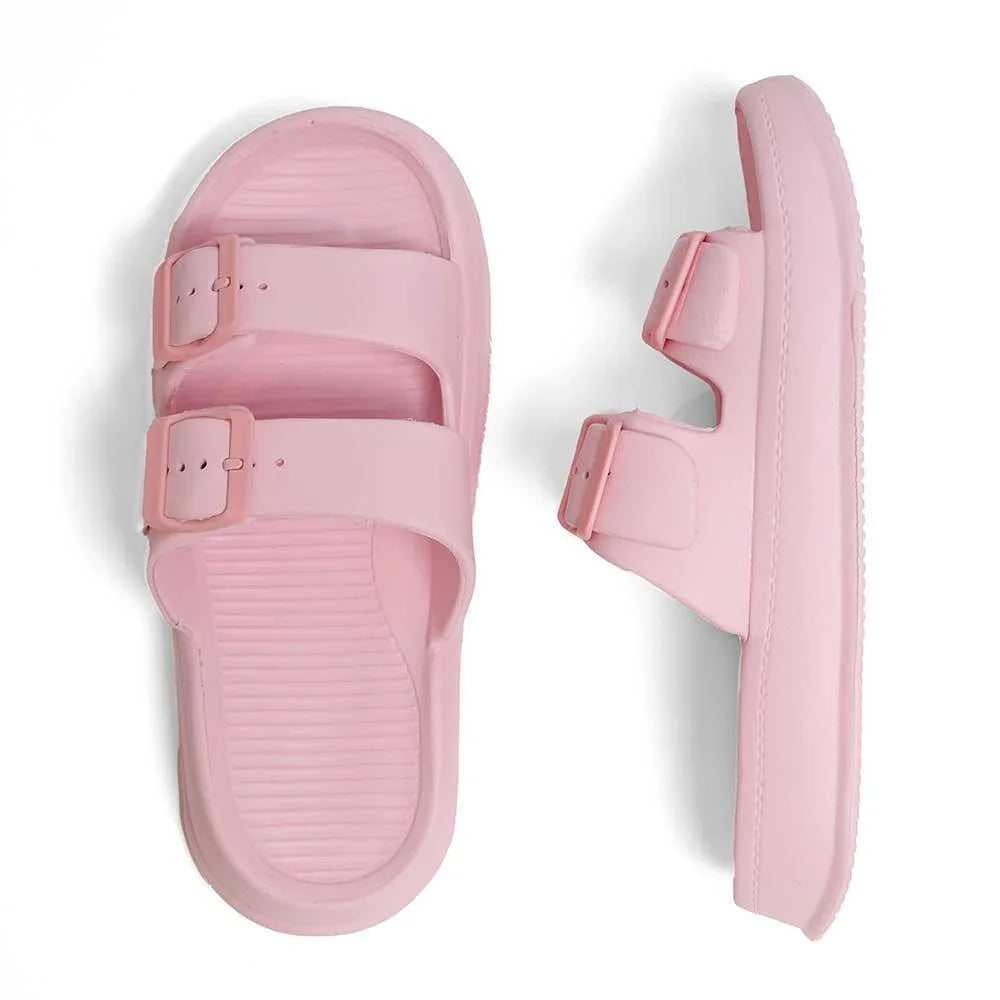 Pink Solid Soft Sole Slippers - Jewelry Store by Erik Rayo