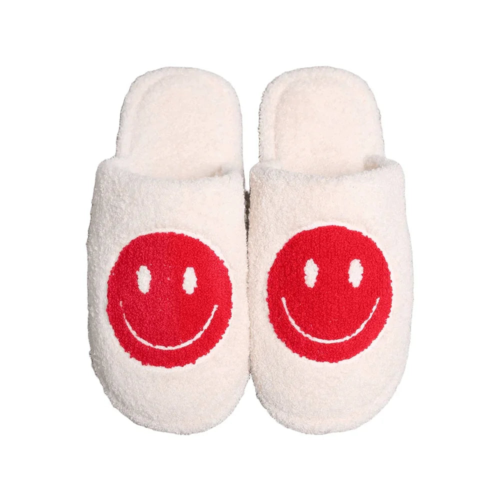 Red Smile Print Soft Home Indoor Floor Slippers - Jewelry Store by Erik Rayo