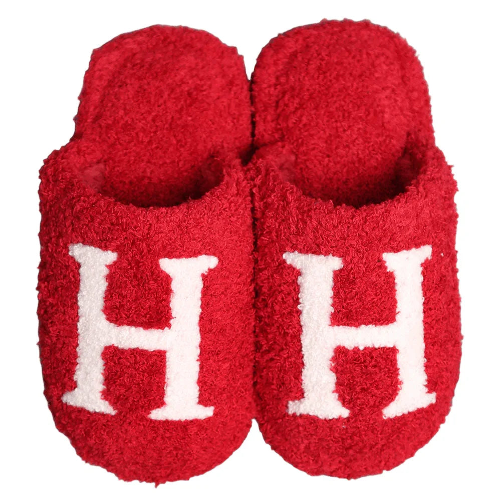 Red H Print Soft Home Indoor Floor Kids Slippers - Jewelry Store by Erik Rayo