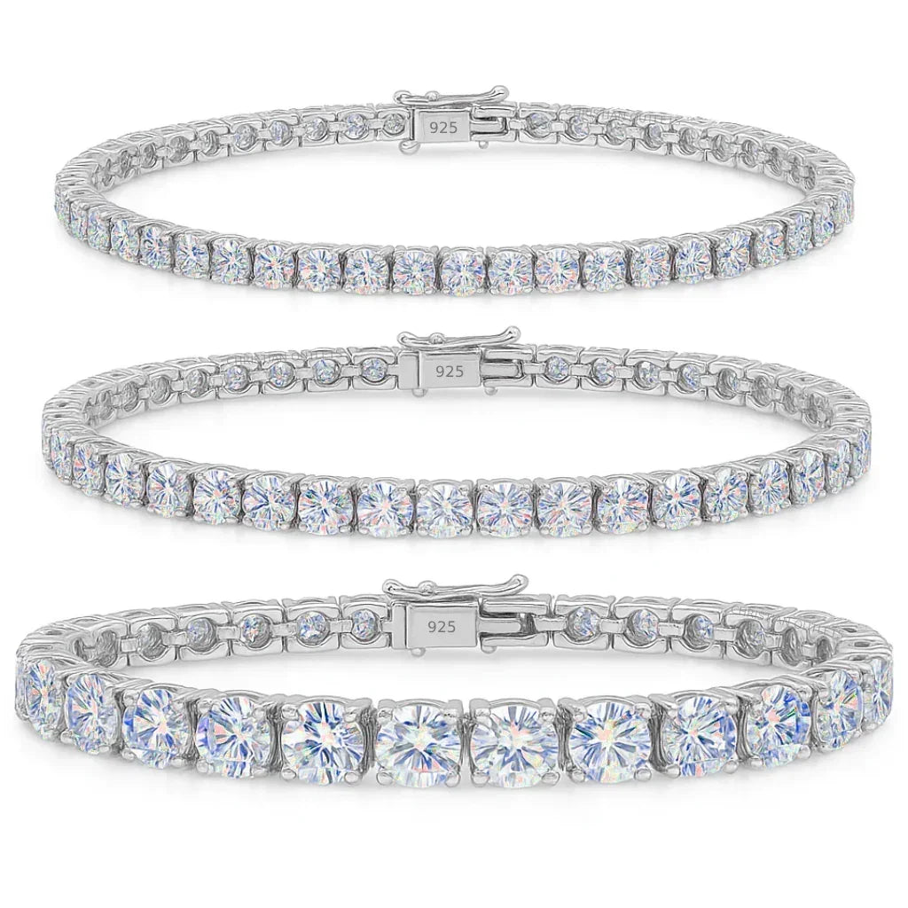 Pulseras de Tenis de Plata de Ley 925 con Moissanita y Certificado GRA Para Hombre y Mujer - Jewelry Store by Erik Rayo
