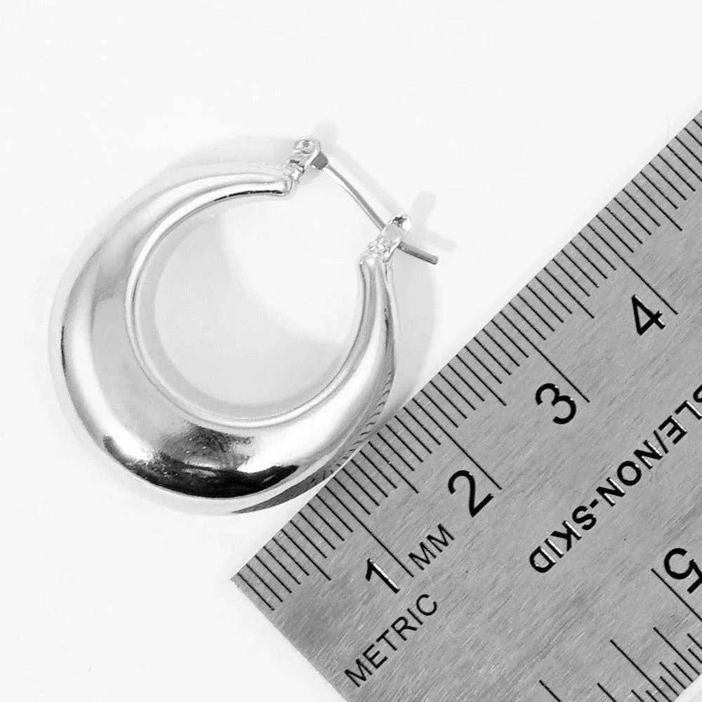 Gold White Gold Dipped 1.25 Inch Metal Hoop Pin Catch Earrings - Jewelry Store by Erik Rayo